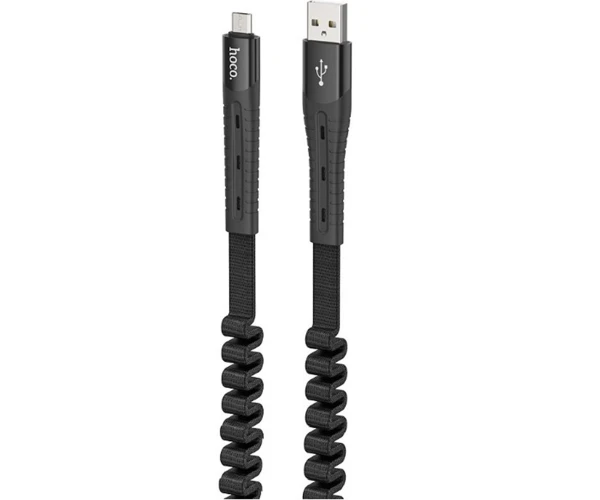 Кабель Data Hoco U78 Super Strong Elasticity Micro-USB 1,2 м Black - фото 2