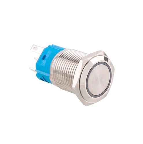 Кнопка фіксуюча 22 мм 12-24V LED 5pin 22F-11EZ Синій (967219)