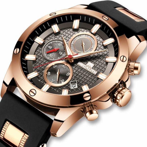 Годинник наручний чоловічий MegaLith 0140M/Rubber Band Black (2595136851) - фото 2 Годинник наручний чоловічий MegaLith 0140M/Rubber Band Black (2595136851) - фото 2