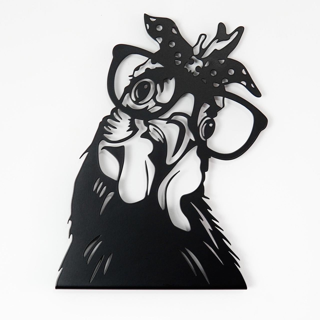 Садовая фигура Курочка металлическая крепление снизу (DCR206)