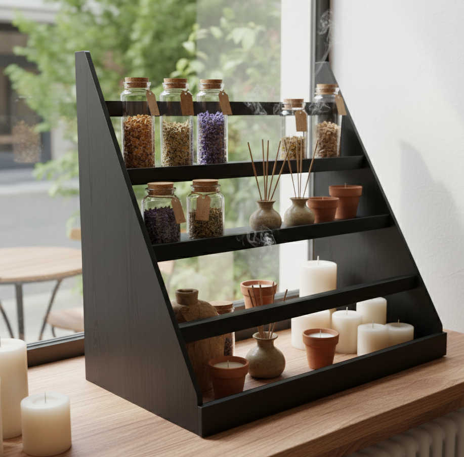 Полка горка деревянная Черный (2222429443)