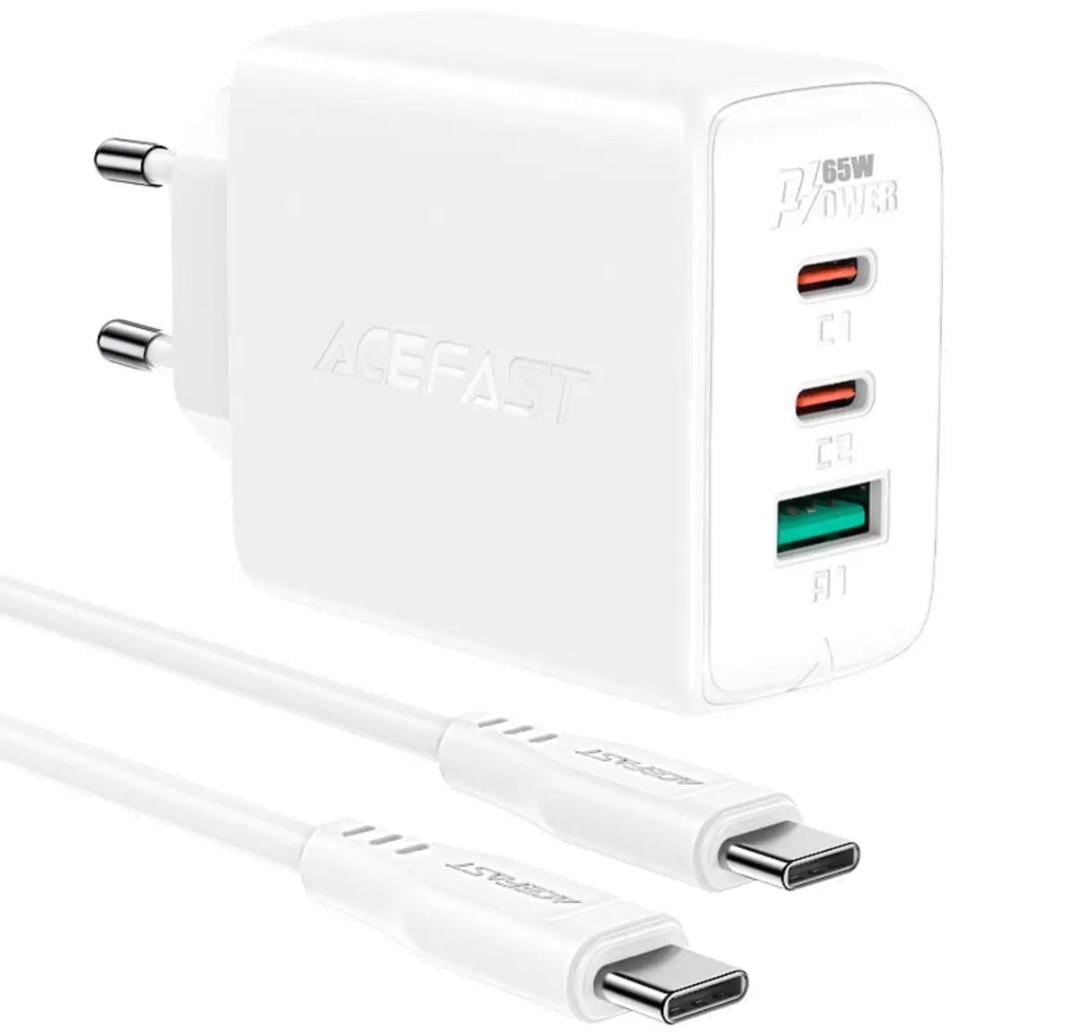 Сетевой зарядное устройство для Acefast A13 Fast Charger PD 65W 2×Type-C/1×USB White (2955283152) Сетевой зарядное устройство для Acefast A13 Fast Charger PD 65W 2×Type-C/1×USB White (2955283152)