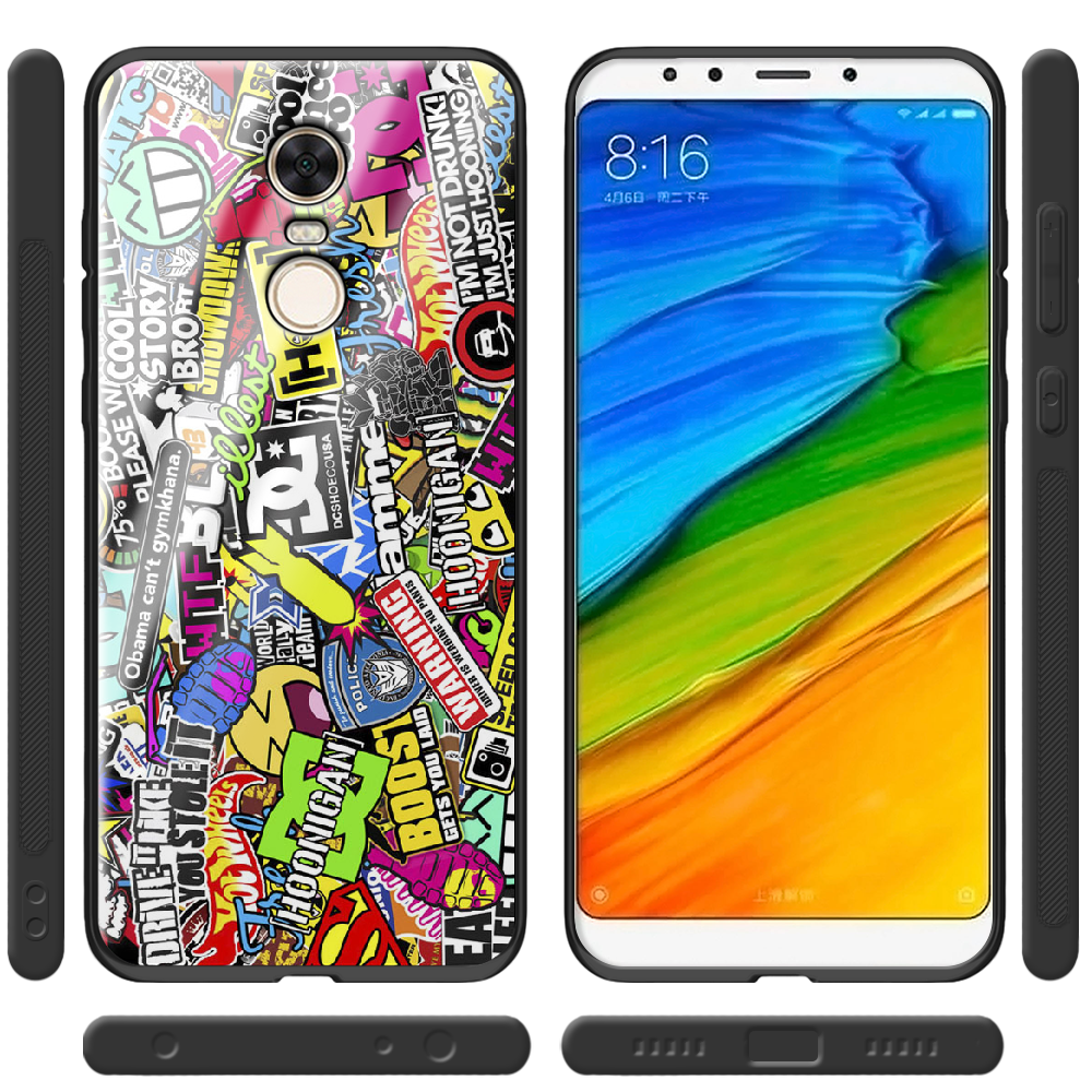 Чохол BoxFace Xiaomi Redmi 5 Plus Multicolored Inscriptions Чорний силікон зі склом (32522-up880-37744) - фото 2 Чохол BoxFace Xiaomi Redmi 5 Plus Multicolored Inscriptions Чорний силікон зі склом (32522-up880-37744) - фото 2