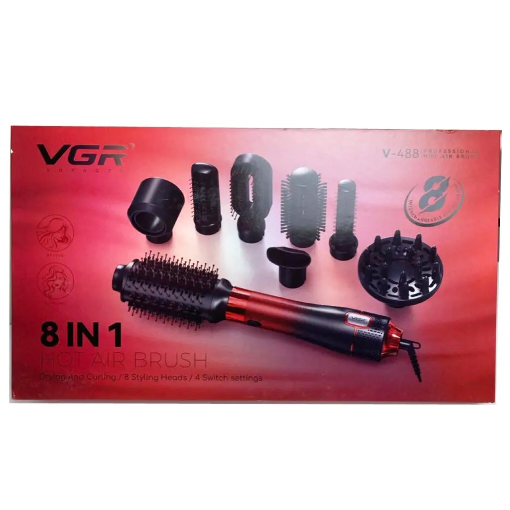 Фен-щітка VGR V-488 8в1 Red (9515) - фото 3