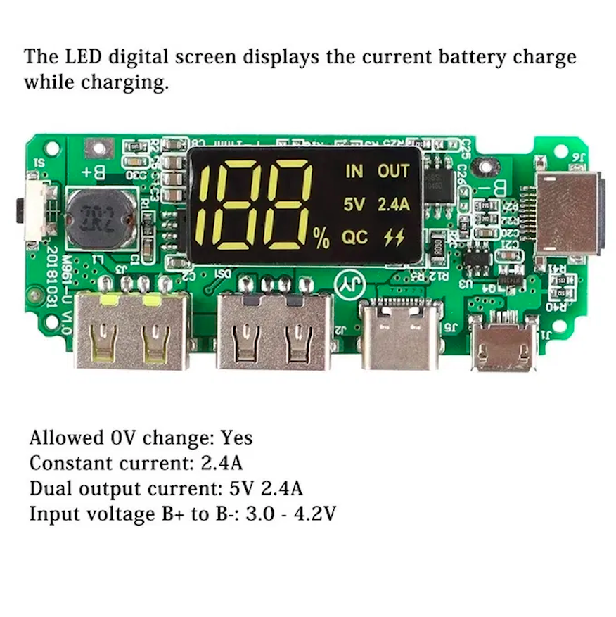 Контролер для PowerBank 2 x USB 5V/2,4 A - фото 4