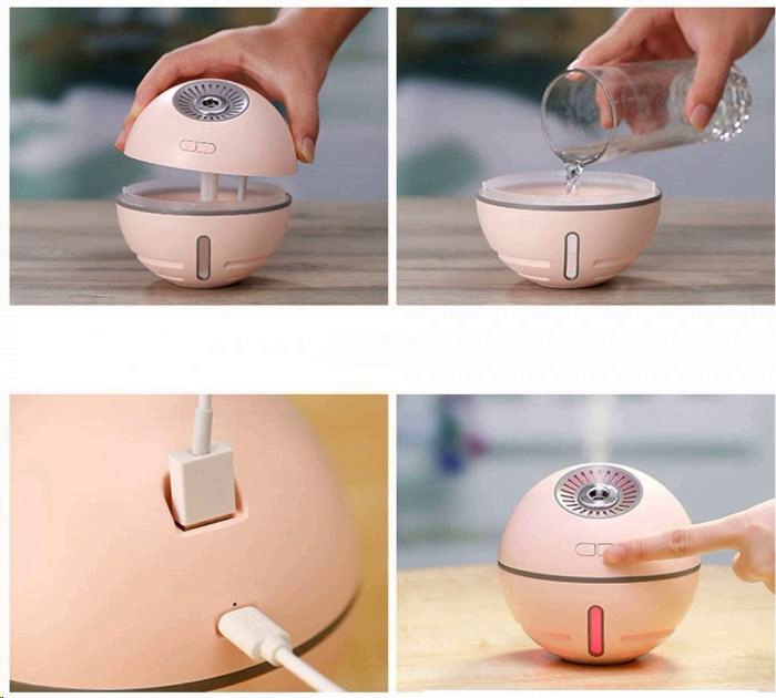 Индивидуальный увлажнитель воздуха для рабочего места салона авто и малых помещений вентилятор ночник (597409704) Розовый - фото 4 Индивидуальный увлажнитель воздуха для рабочего места салона авто и малых помещений вентилятор ночник (597409704) Розовый - фото 4