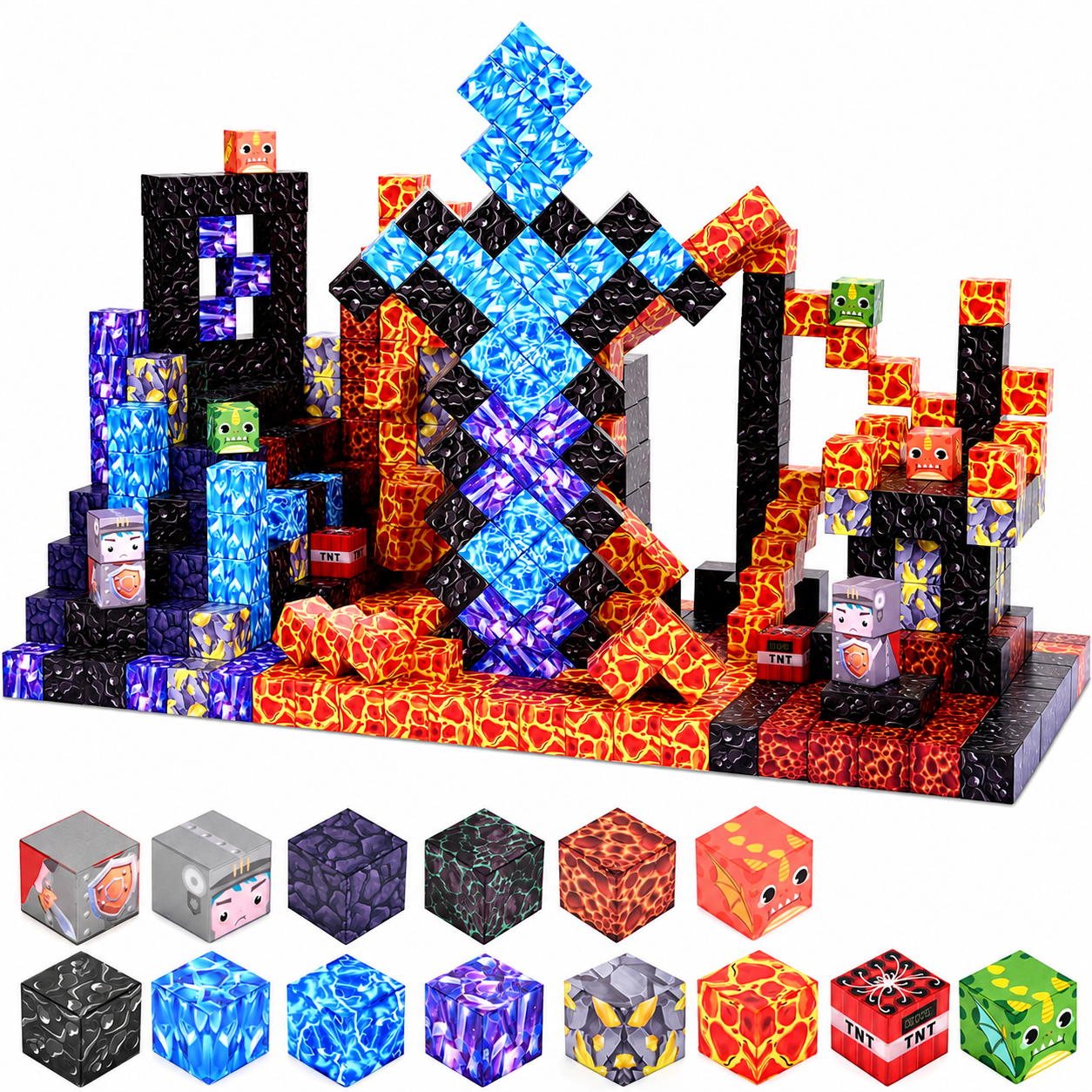 Конструктор магнитный Minecraft Портал Нижнего Мира для детей от 3 лет 100 дет. (BT172)