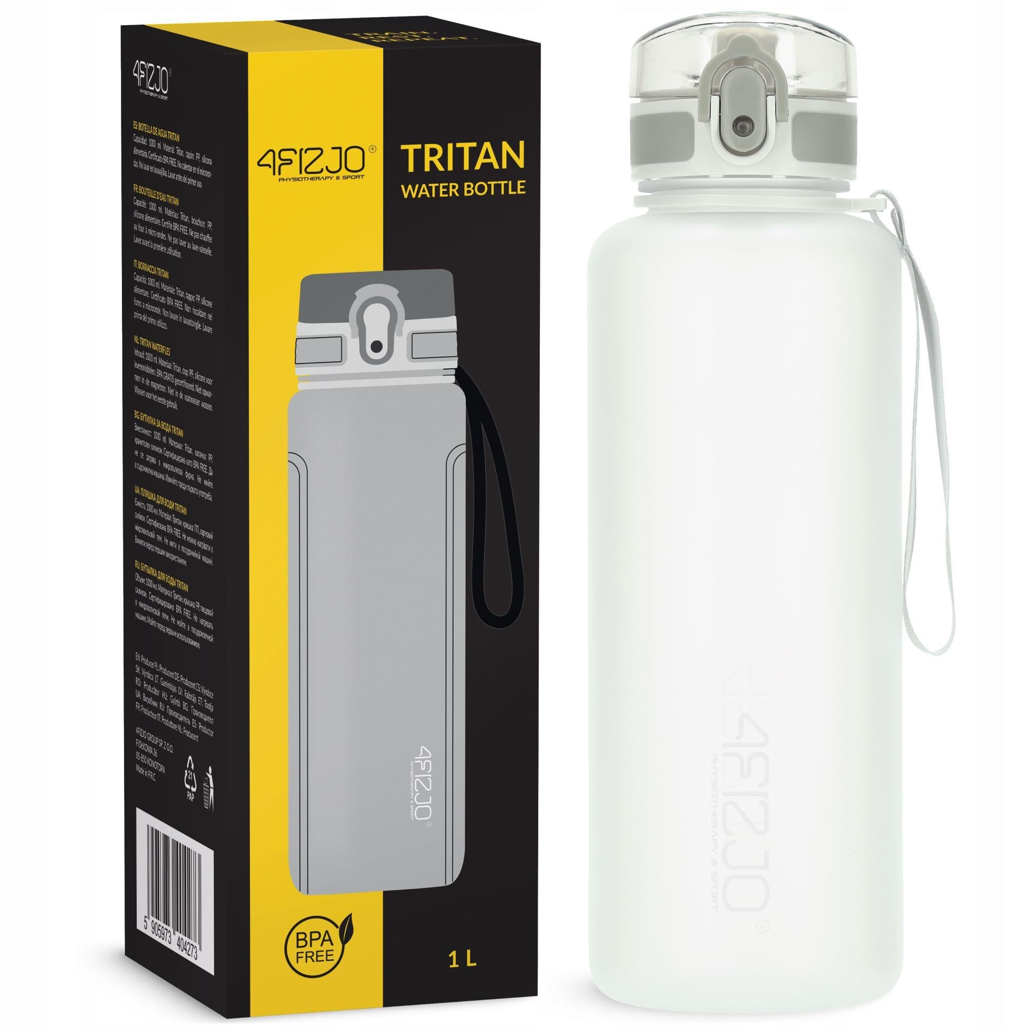 Бутылка для воды спортивная 4fizjo 1000 мл Grey (P-5905973404273)