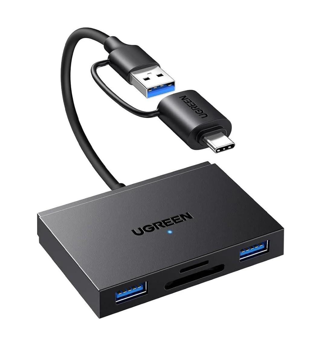 Картридер UGREEN CM812 OTG USB-C/USB-A Card Reader 15 см Black (45167)