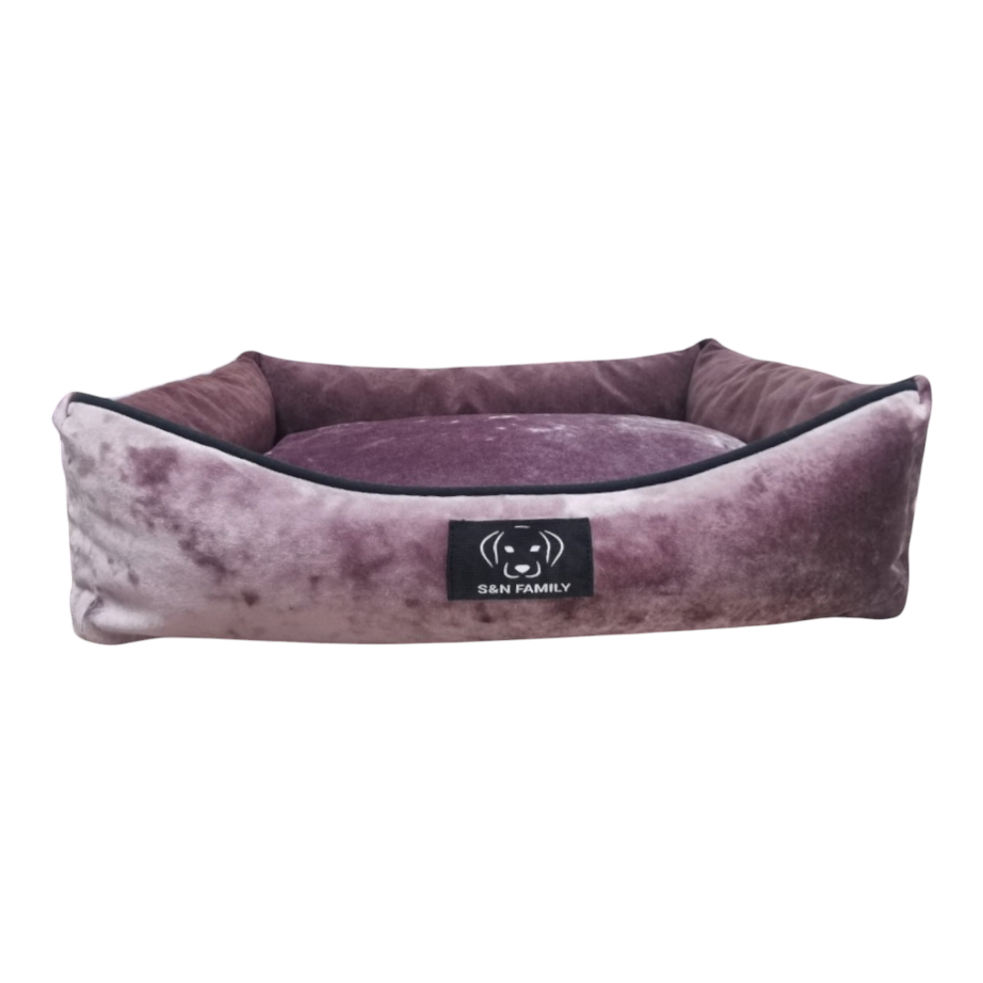 Лежанка з текстилю для великих собак Sunset XXL 140х100х25 см Рожевий