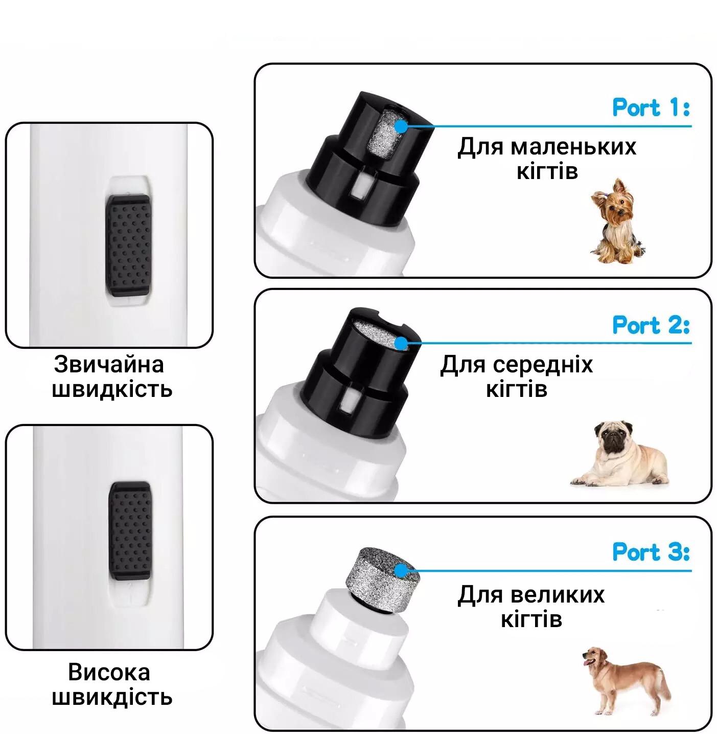 Гриндер для ухода за когтями собак и кошек iPets NG10 электрическая когтеточка - фото 3