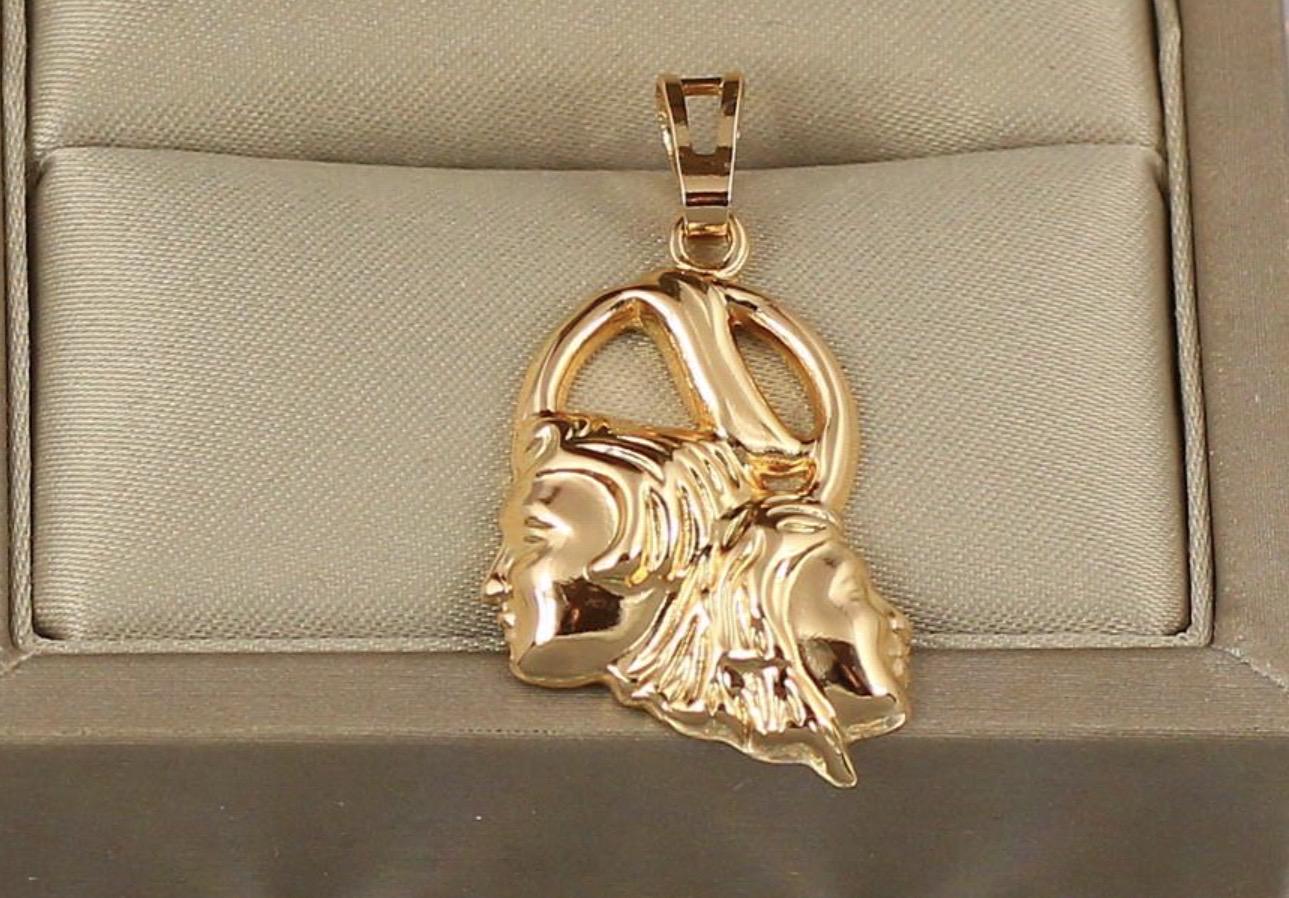 Кулон Xuping Jewelry Зодиак Близнецы 2,7 см Золотистый