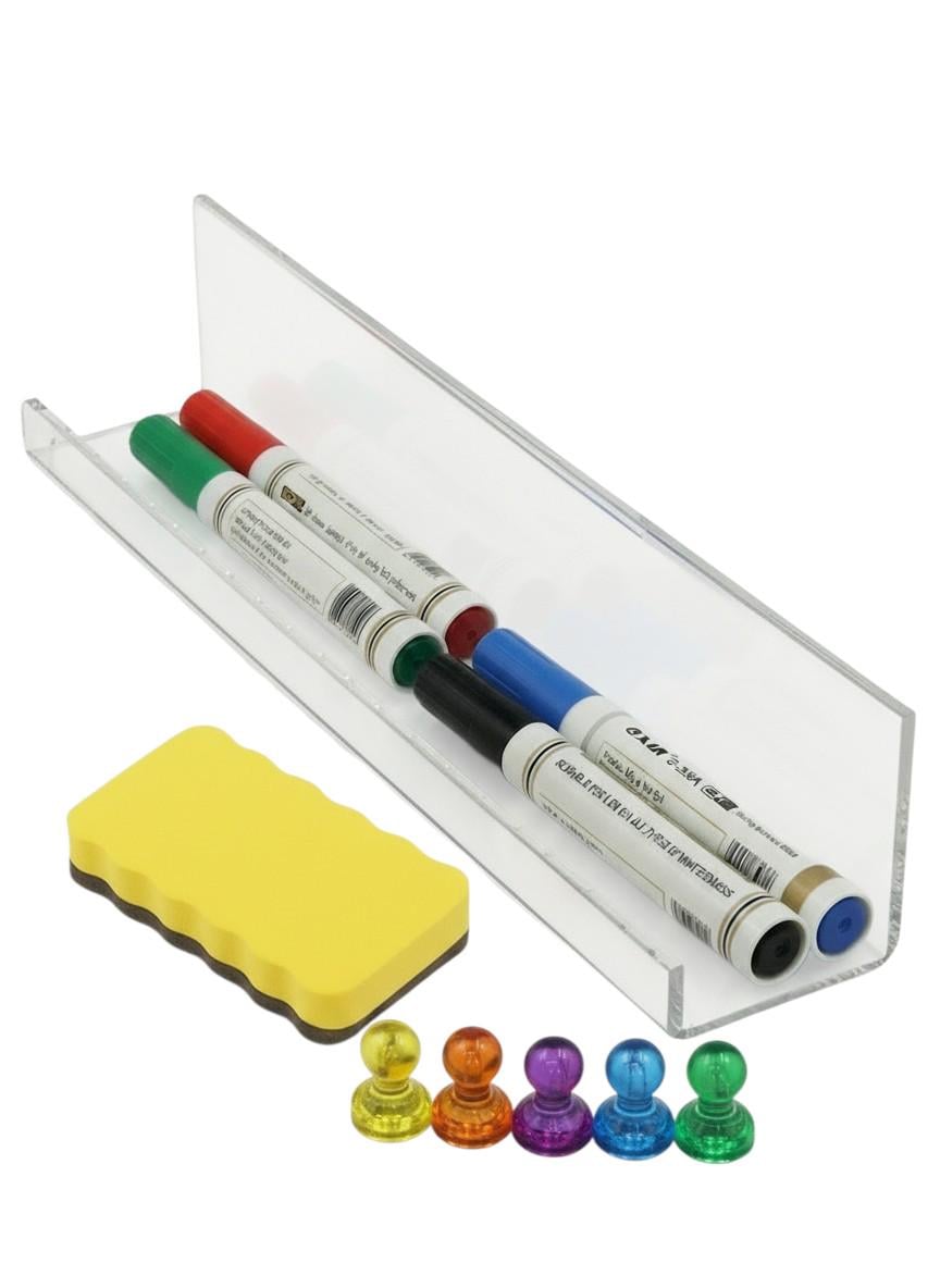 Набір для скляної магнітно-маркерної дошки тримач/4 маркери/губка/5 магнгітів (17966434)