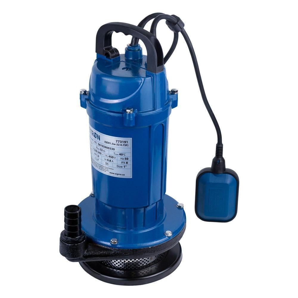 Насос дренажный Wetron QDX1.5w-16-0.37F 0,37 кВт Hmax 15 м Qmax 140 л/мин (773191)