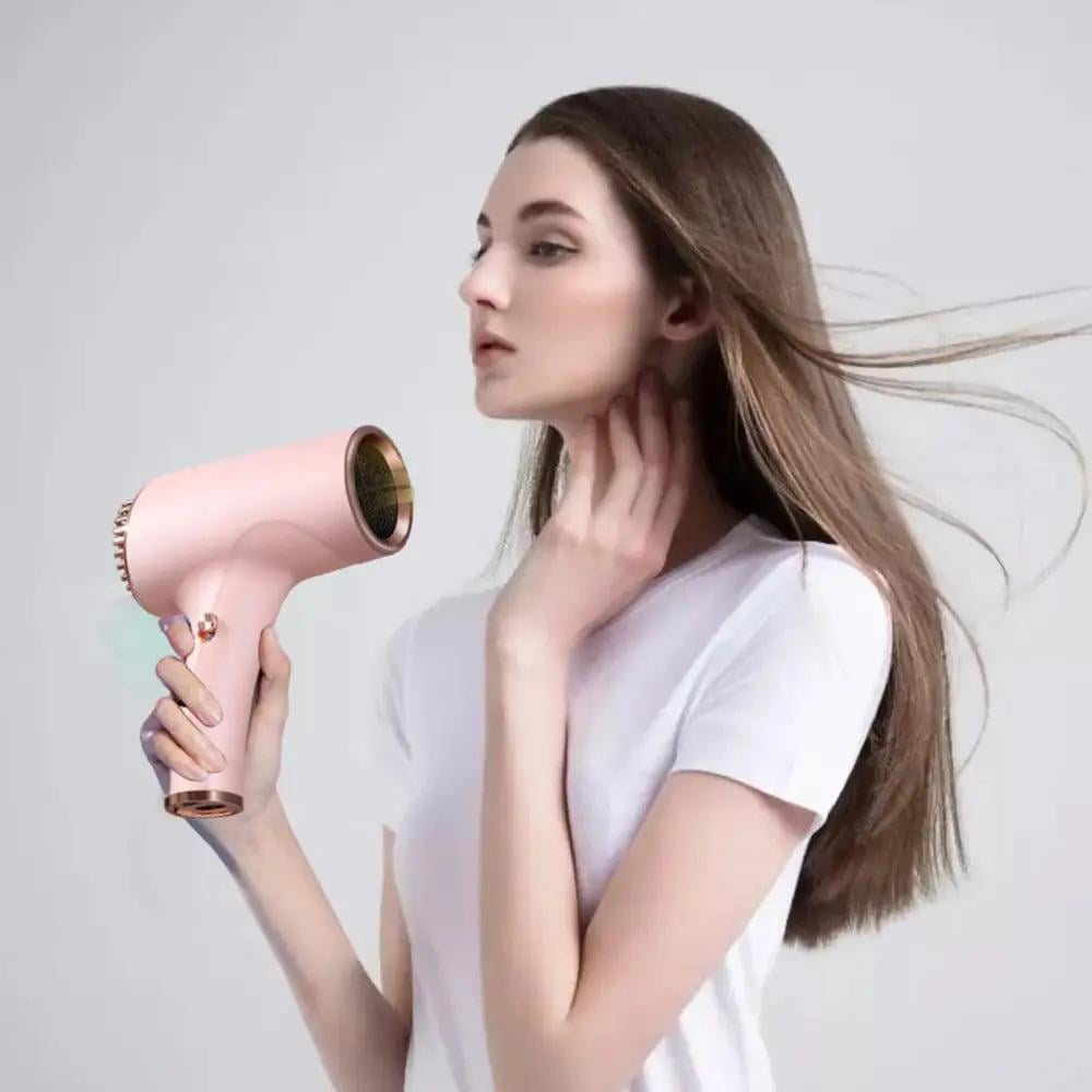 Фен для волос беспроводной с аккумулятором 2600 мА/ч Розовый (29896937) - фото 7 Фен для волос беспроводной с аккумулятором 2600 мА/ч Розовый (29896937) - фото 7