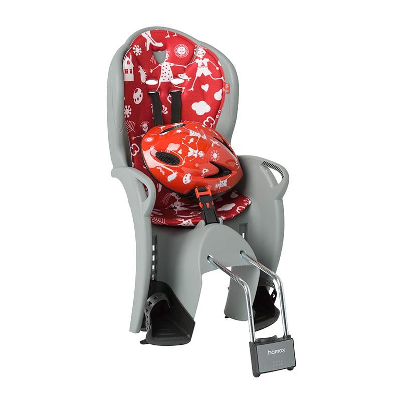 Комплект велокрісло дитяче Hamax Kiss safety package на раму + шолом Сірий/Червоний (HAM551058)