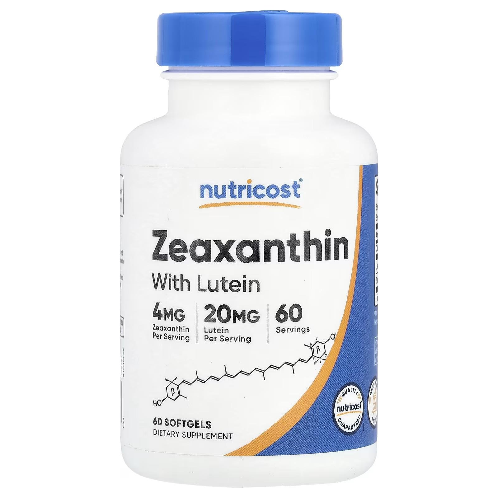 Лютеїн і зеаксантин Nutricost Zeaxanthin with Lutein 60 м'яких.кап.