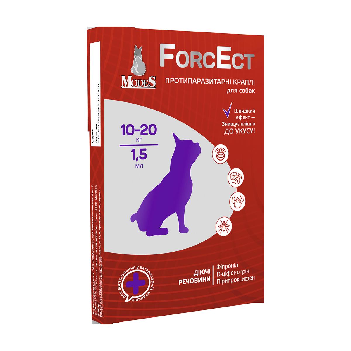 Противоразитарные капли для собак ForcEct 10-20 кг (ЗС000273)