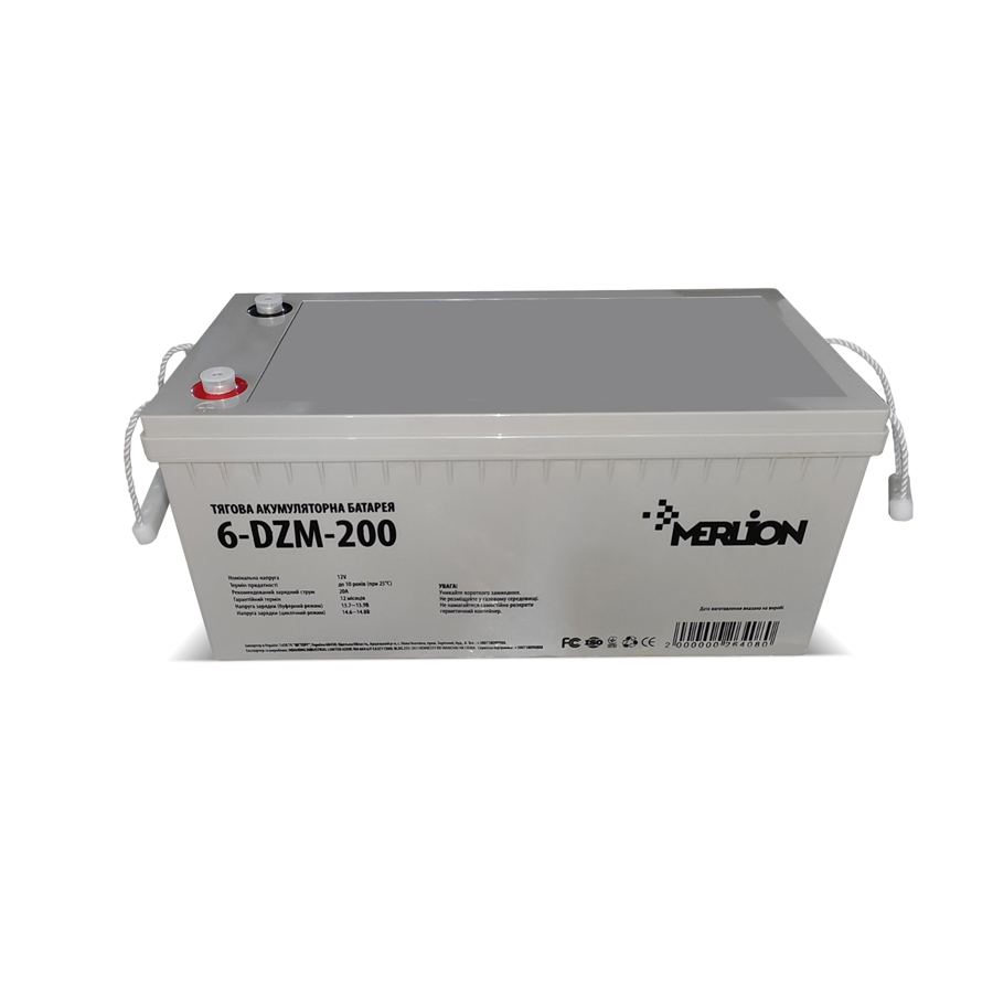Аккумуляторная батарея тяговая AGM Merlion 6 dzm 200 12v 200ah m8 495x165x230 мм (YUT_V8193) - фото 1