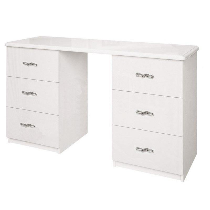 Туалетный столик MiroMark Прованс 6Ш без зеркала Белый глянец (PV-76-WB)