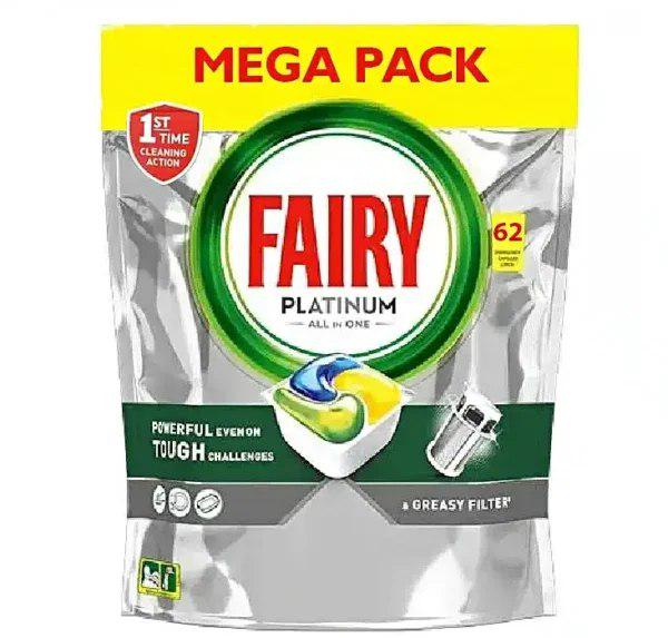 Капсули для посудомийних машин Fairy Platinum Лимон 62 шт. (13348661)