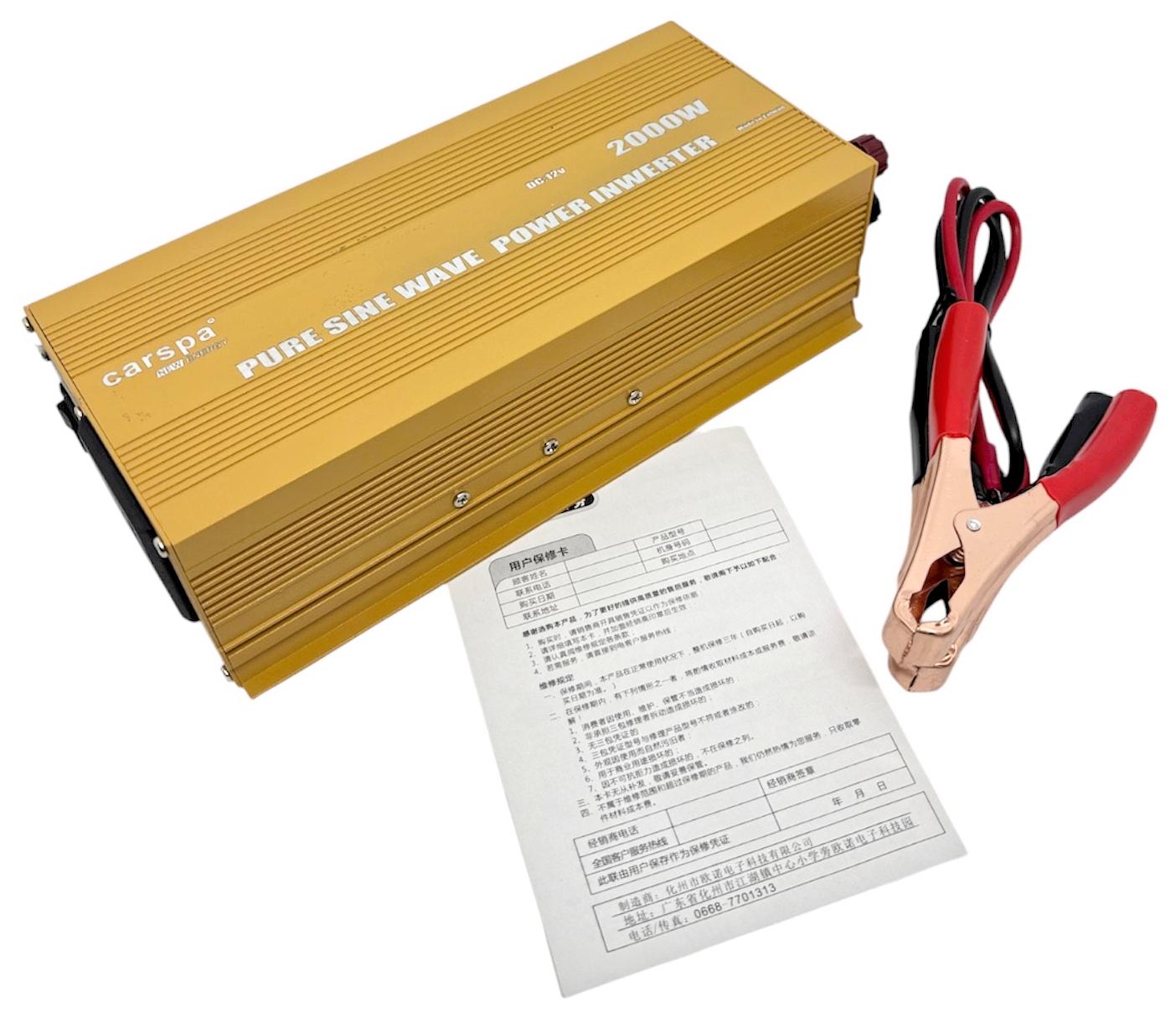 Інвертор чиста Carspa правильна синусоїда для котла 2000 W 12 V (30446394) - фото 3
