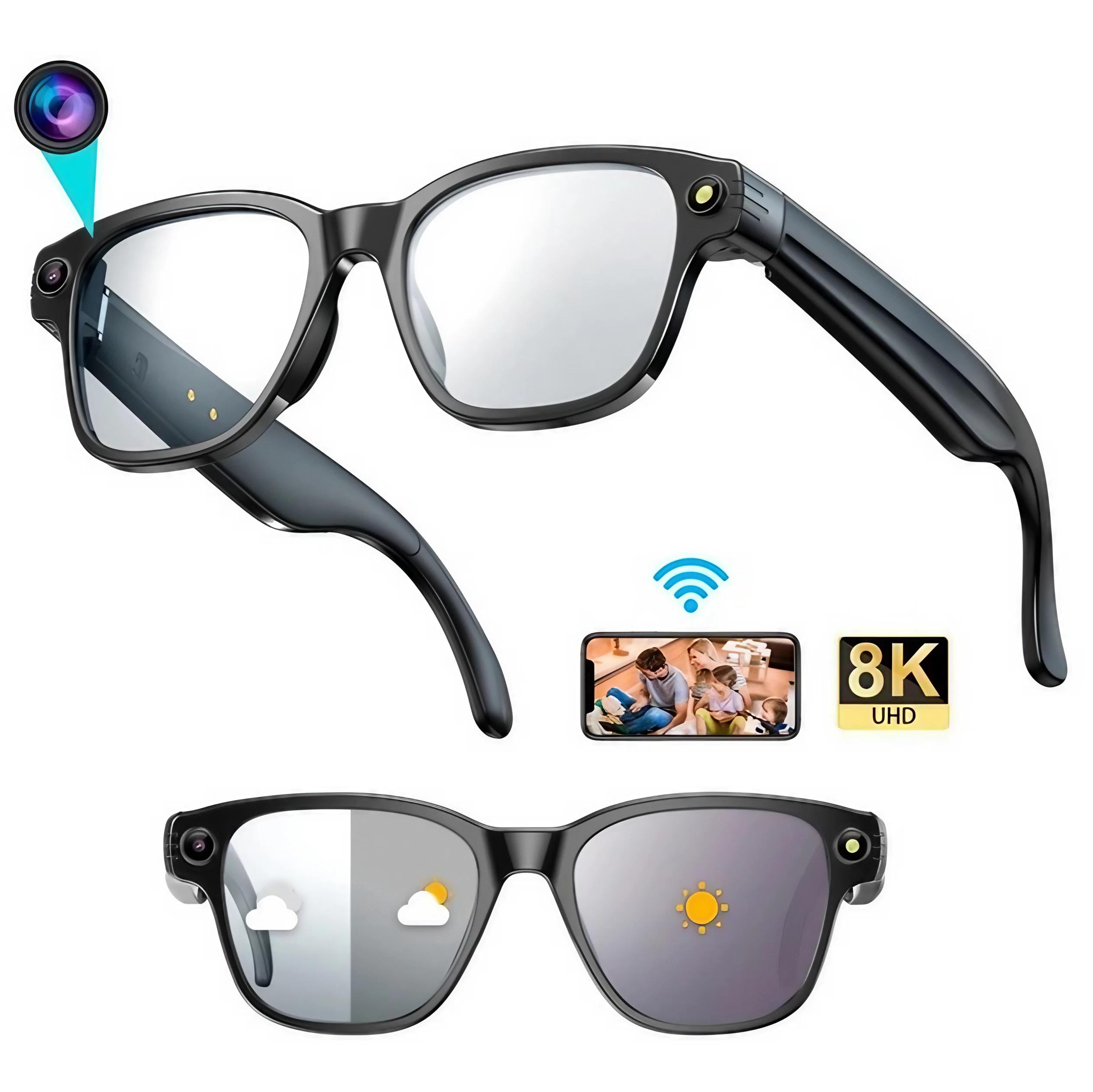 ᐉ Смарт-очки фотохромные с камерой 8MP/ChatGPT/Wi-Fi (mtx-NF