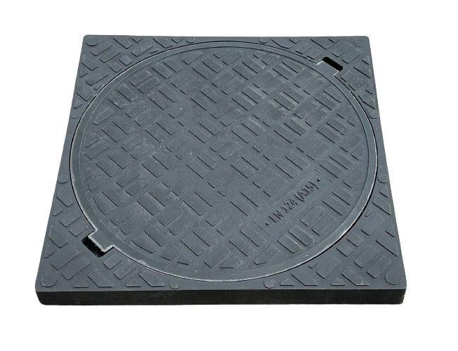 Люк квадратный с круглой крышкой Евро А15 670х670 мм Черный