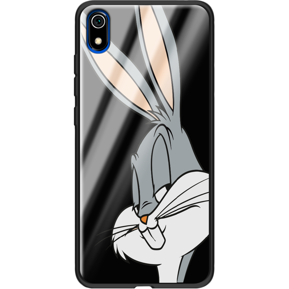 Чехол Boxface Xiaomi Redmi 7A Lucky Rabbit Черный силикон со стеклом (37400-bk81-37746)