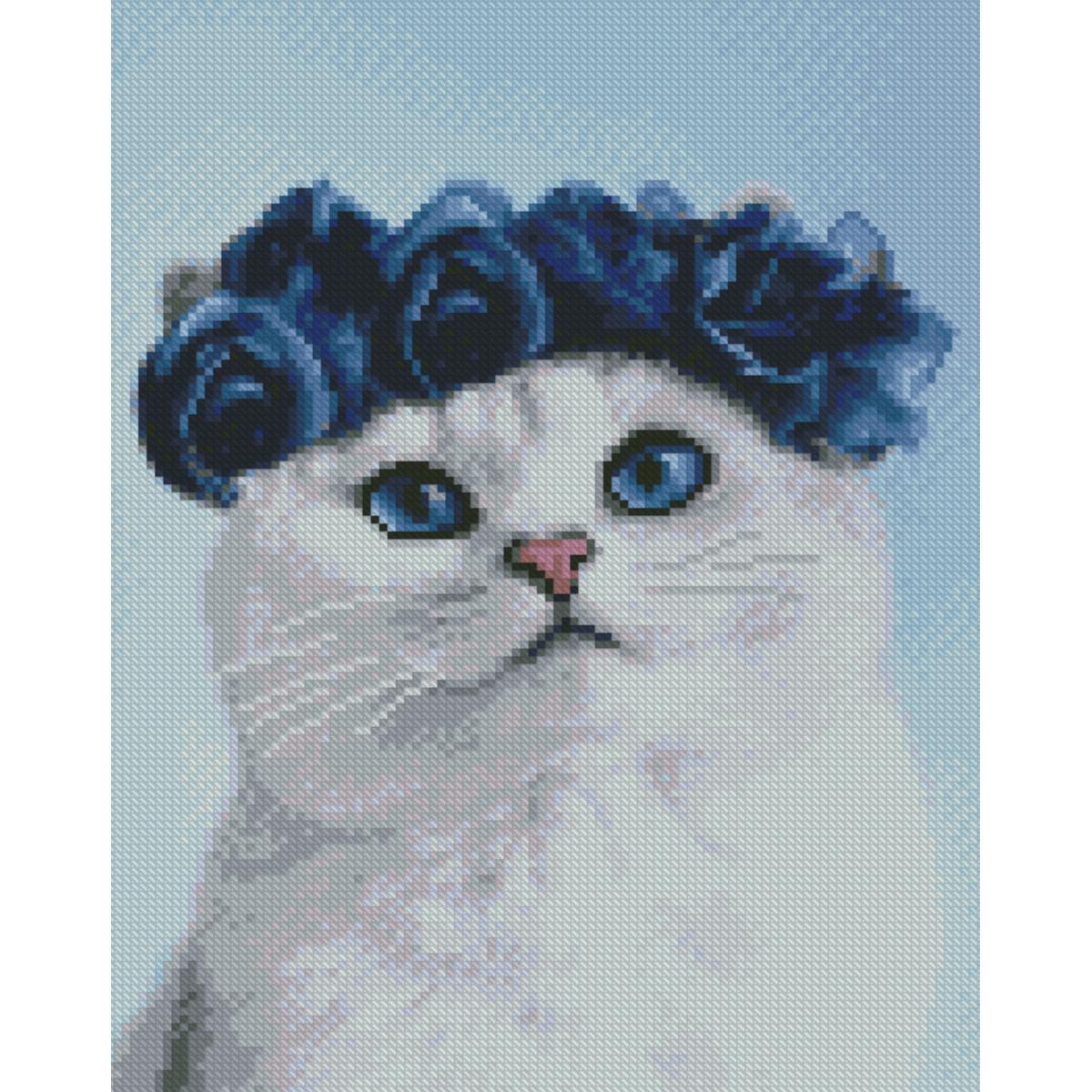 Алмазная мозаика Strateg Премиум Пушистик в веночке 30x40 см (HX477)