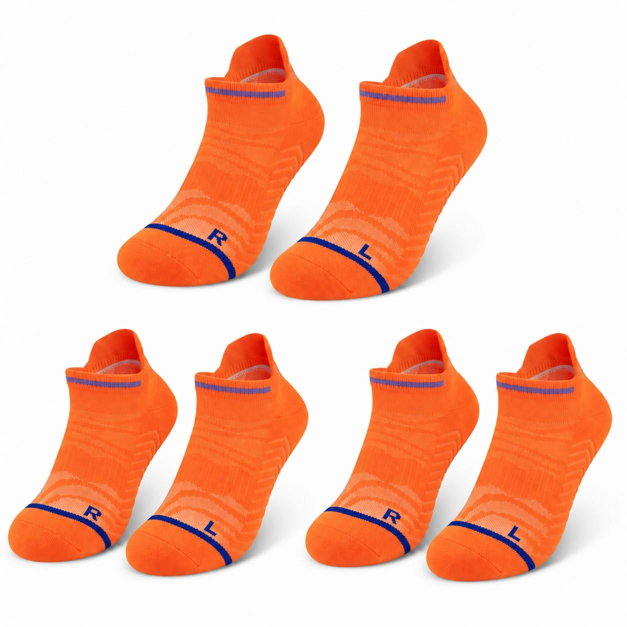 Носки спортивные для бега короткие 3 пары M р. 35-40 Оранжевый (SH-RUN-SOCKS-3P-OR-M)