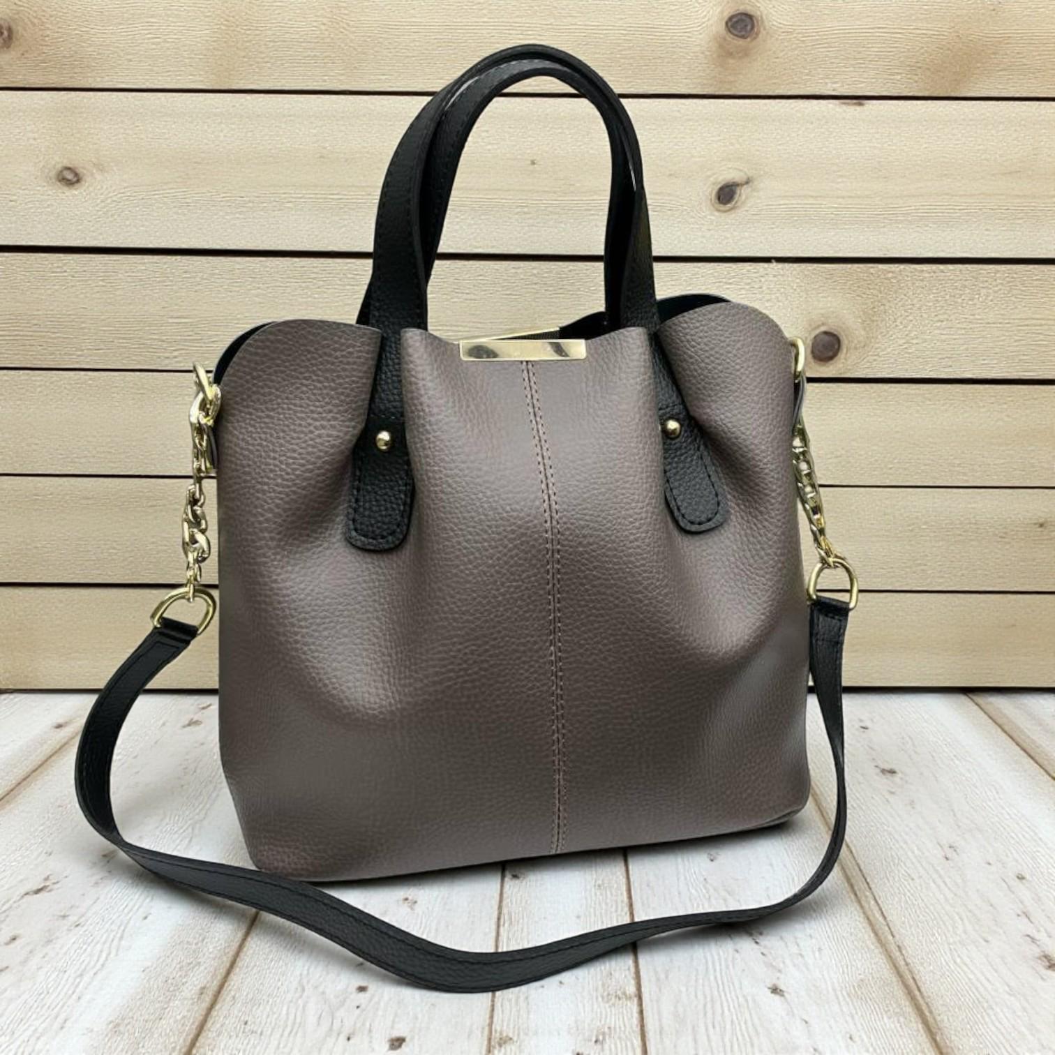 Сумка шоппер через плечо женская из экокожи большая вместительная Капучино Сумка шоппер через плечо женская из экокожи большая вместительная Капучино