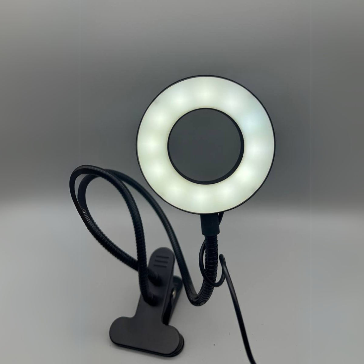 Лампа кільцева Led з гнучким кріпленням для телефону 9 см та ніжка прищіпка Professional Live Streem 50 см (LS-0066-Black) - фото 3