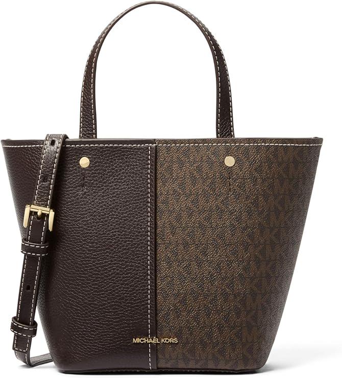 Сумка кросбоді Michael Kors Flora Medium Signature Logo and Pebbled Leather Crossbody Bag Brown (32T5GFFC1B)