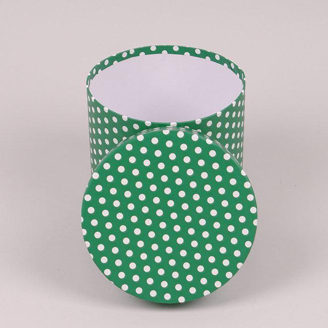 Комплект коробок для квітів Flora 2 шт. Зелений у білий горошок (39906) - фото 2 Комплект коробок для квітів Flora 2 шт. Зелений у білий горошок (39906) - фото 2