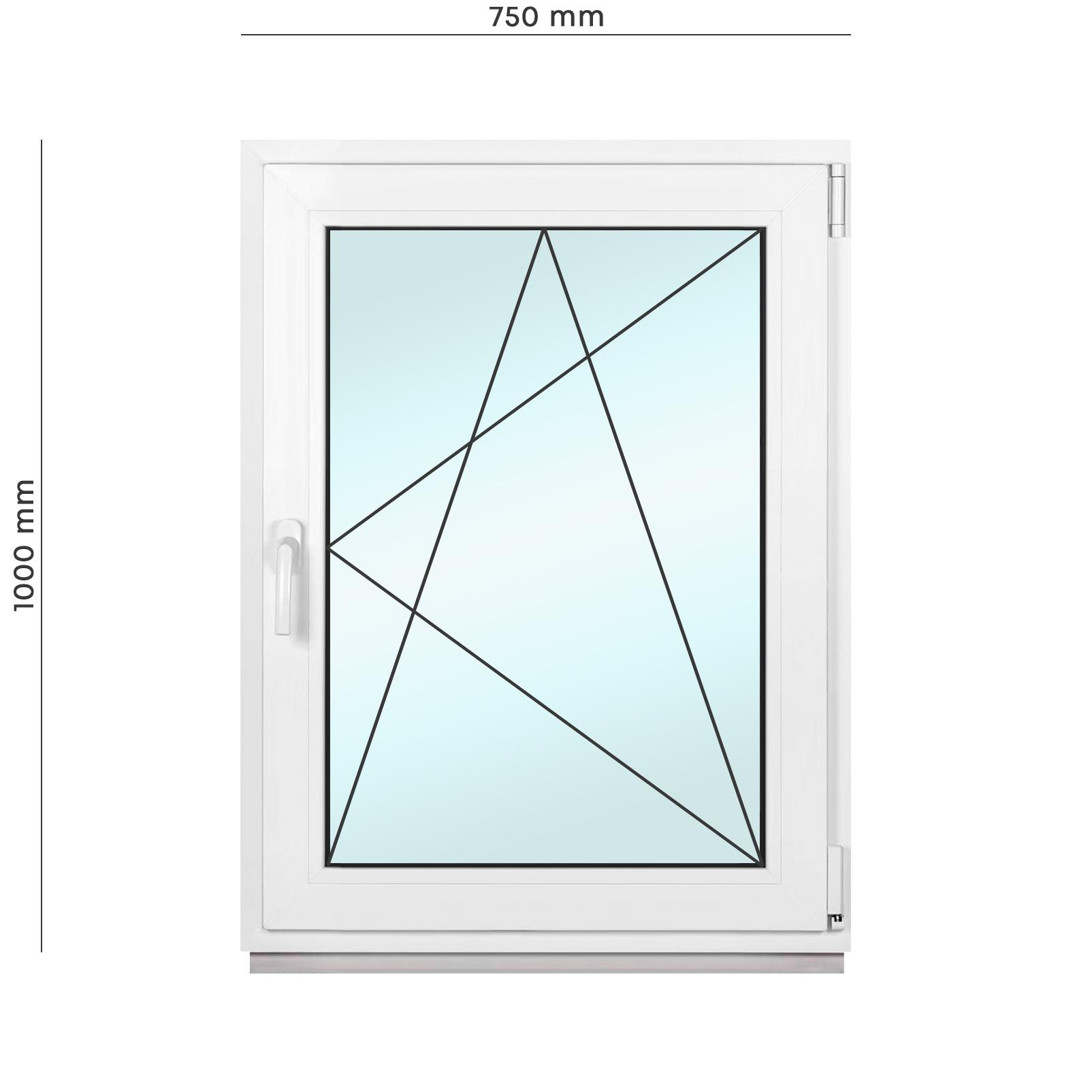 Вікно металопластикове Framex поворотно-відкидне з правим відкриттям 750х1000 мм Білий - фото 2