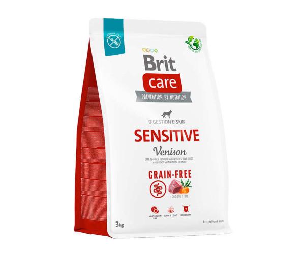 Корм сухой беззерновой Brit Care с олениной для собак с чувствительным пищеварением 3 кг (52018)