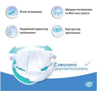 Подгузники для взрослых ID SLIP Plus L 30 шт. (2450192354) - фото 3 Подгузники для взрослых ID SLIP Plus L 30 шт. (2450192354) - фото 3