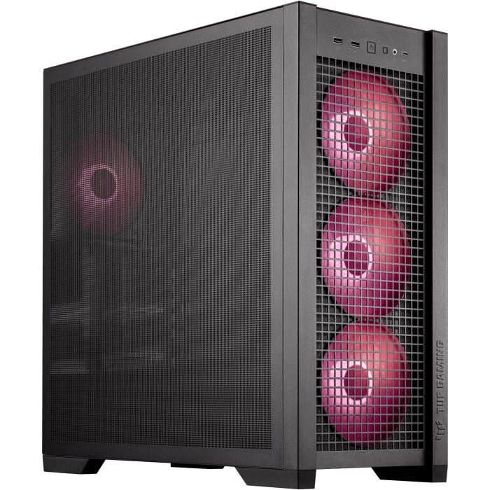 Корпус для ПК Asus TUF Gaming GT302 ARGB Mid Tower no PSU E-ATX 4x140 мм PWM Black (90DC00I0-B19000)