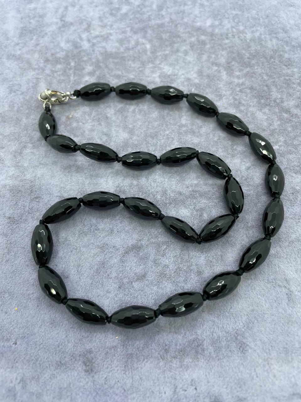 Намисто агат 45 см Чорний (9822)