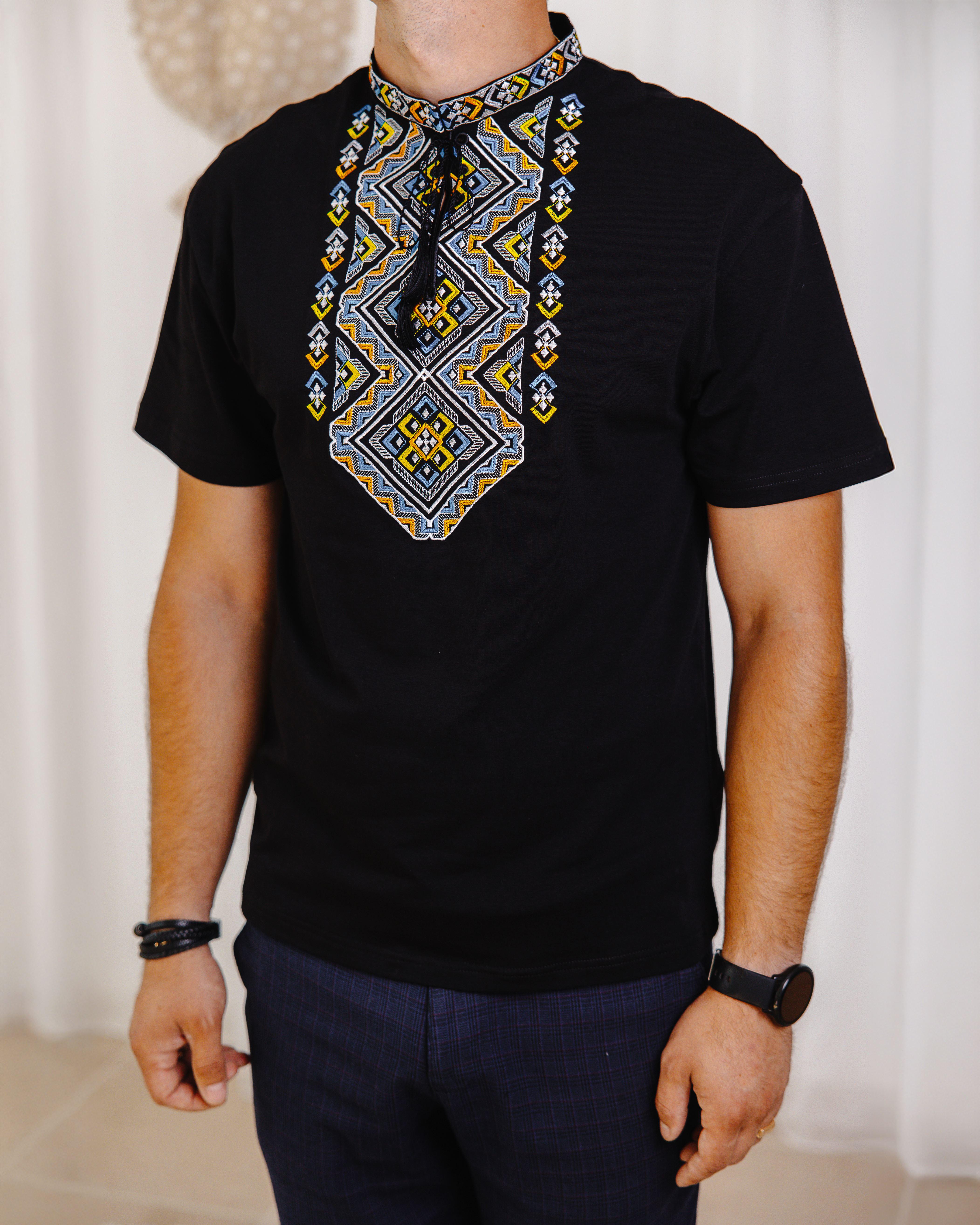 Футболка мужская с вышивкой Этника XL Черный (0002352-XL) Футболка мужская с вышивкой Этника XL Черный (0002352-XL)