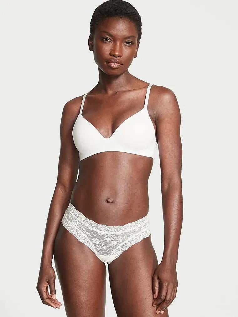 Трусики кружевные Victoria's Secret Lace Cheeky Panty White XS Белый (26825839)