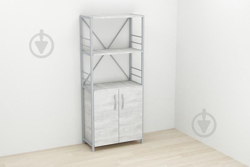 Этажерка 3/60 Ferrum-decor Серии Конект с тумбой  144x60x28 Серый ДСП Урбан Лайт (FD1041)