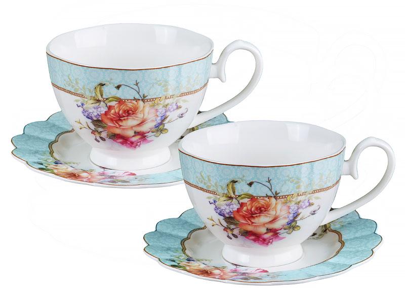 Набір чайних чашок Lefard Аромат провансу порцелянових із блюдцем на 2 персони 250 мл (165-316)