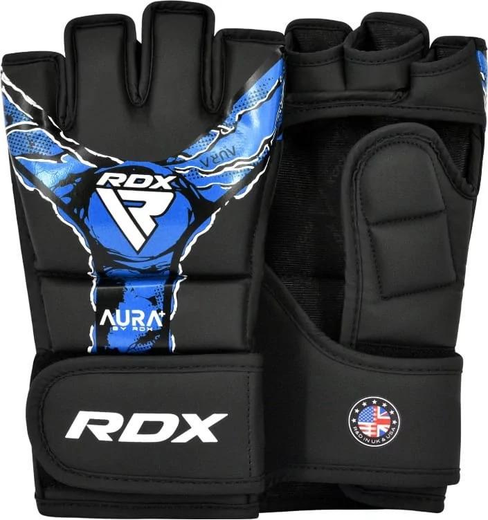 Рукавиці тренувальні RDX GRAPPLING GLOVES NEW AURA F17 L Чорний/Синій (GGR-F17BU L)