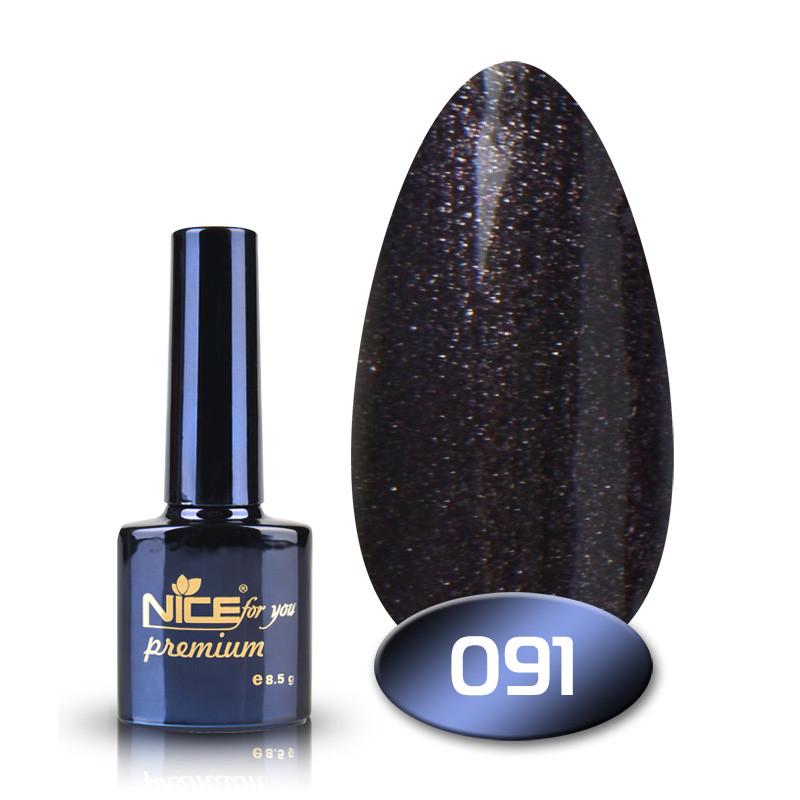 Гель-лак Nice for you Premium 8,5 г №091 Чорний з фіолетовим шиммером