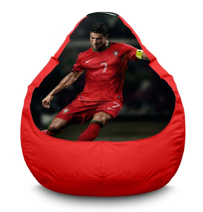 Кресло мешок iPuff Криштиану Роналду Cristiano Ronaldo Оксфорд XXL 90х125 см Красный