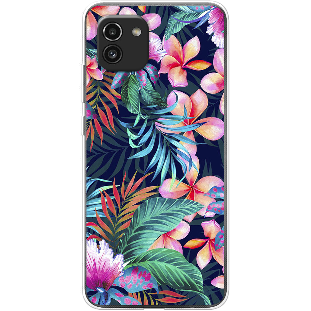 Чехол BoxFace Samsung Galaxy A03 (A035) flowers in the tropics Прозрачный силикон (44031-up1971-44031)