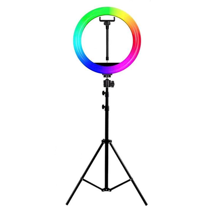 Кольцевая лампа RGB 33 см Ring Light с держателем и штативом 2,1 м 33 см (504-1)