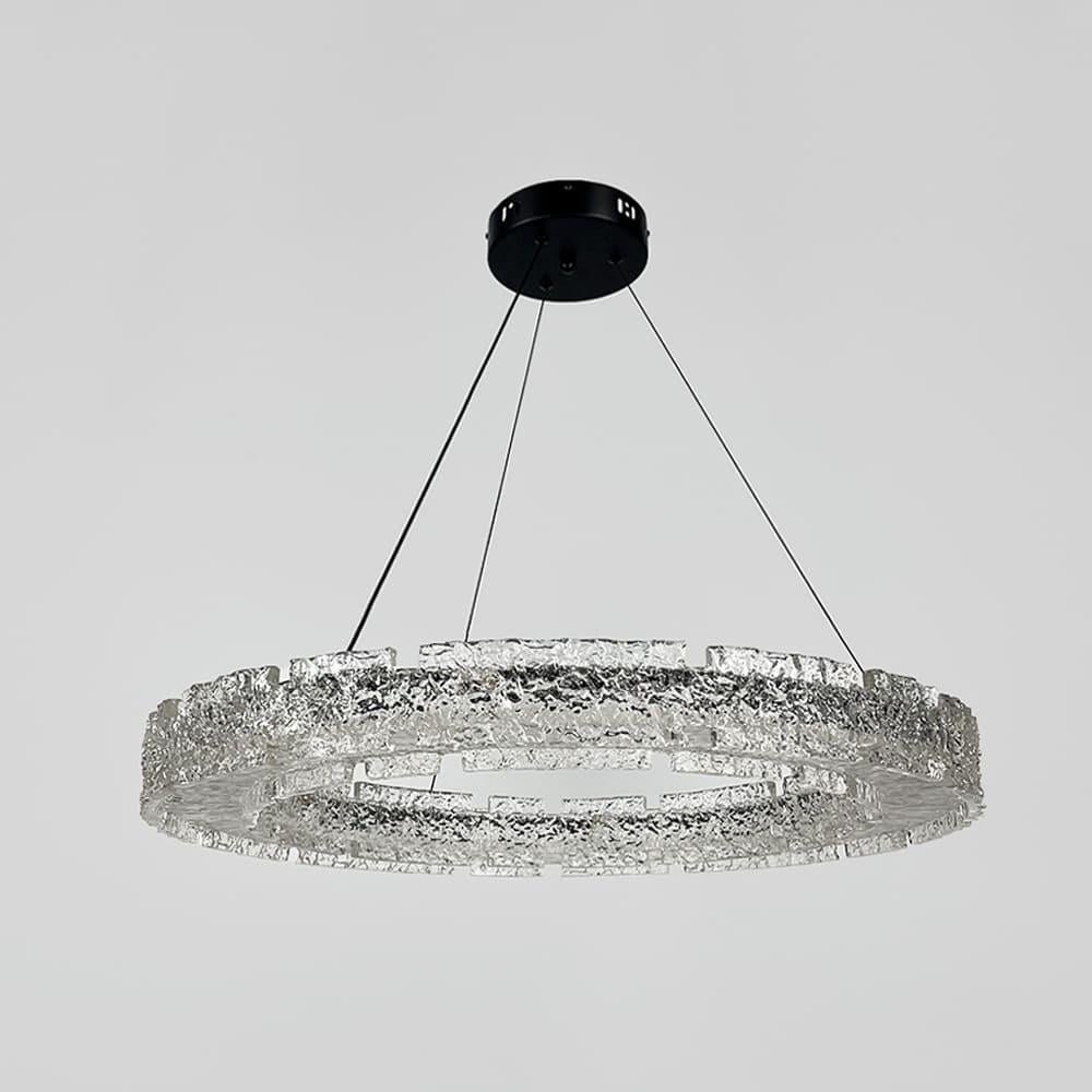 Люстра підвісна із пластинами у вигляді прозорих крижин Ø 80 см Чорний (MJ371-800 BK)